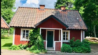 Typically Swedish Julita estate Summer walk among palace buildings cottages cafes and gardens [upl. by Aneelak]