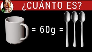 ¿Cuánto es una taza de harina en GRAMOS Tabla de equivalencias tazas cucharas y gramos [upl. by Yntirb]