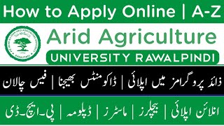 How to apply in Arid Agriculture University Rwp  PMAS Arid University Rwp  BS MS MSc Phd [upl. by Kennard27]