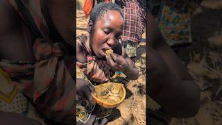 Hadzabe tribe Woman eating Meal very delicious Today See how life bushmentraditional bushmen [upl. by Airakaz]