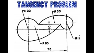 TANGENCY PROBLEM 5  Tangency  Tangency problems  Engineering drawing  Technical drawing [upl. by Bracci]