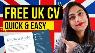 HOW TO MAKE A CV 🇬🇧 EASILY amp IN MINUTES  Free UK CV Template 2022  CV Format for Jobs [upl. by Yllaw]