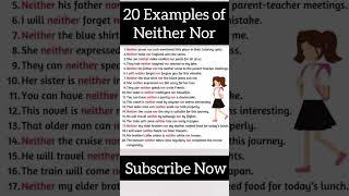 Neither Nor Use in English With Examples 🔥  English Grammar [upl. by Dianthe657]