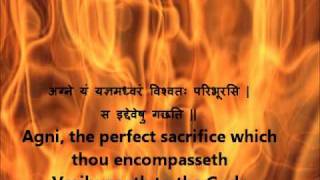 Full Agni Suktam Rig Veda Book 1 Hymn 1 Devanagari Sanskrit English translationswmv [upl. by Yhtomot]