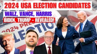 2024 USA Election 🔥 Candidates Walz Vance Harris Biden Trump  REVEALED 🔥 US Politics [upl. by Adabelle79]