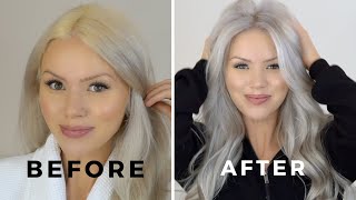 HOW TO GET RID OF YELLOW HAIR WITH TONER  WELLA T18 TUTORIAL [upl. by Ardiek93]