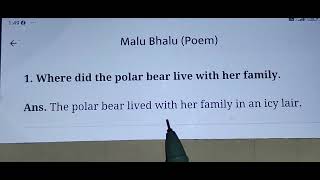 TOP SHORT Q1 Class 5th English poem Malu Bhalu like and subscribe the video [upl. by Cilka253]