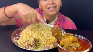 BIGBITES EATING MUTTON BIRIYANI WITH SPicy ЁЯФеЁЯФе CHICKEN KOSHAредред [upl. by Nnagem]