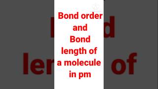 Bond order and bond lengths of a molecule like O2O2O2²O2chemistry youtube [upl. by Pownall384]