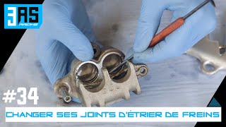 Comment changer ses joints d’étrier de frein  Tuto Moto 34 [upl. by Essej]