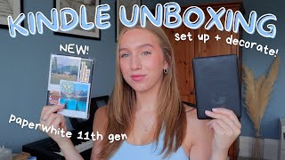 Kindle Paperwhite 11th Gen 📖  unboxing set up decorating amp comparison [upl. by Nej]