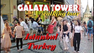 GALATA TOWER walking tour Istanbul Turkey [upl. by Aeriel]