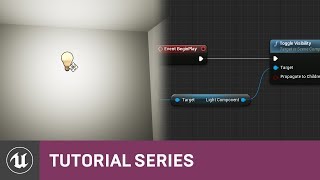 Intro to Blueprints Turning on a Light via the Level BP  02  v48 Tutorial Series  Unreal Engine [upl. by Lilhak]