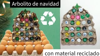 árbol de navidad con material reciclado  Hice mi árbol de navidad de cartón Manualidad reciclaje [upl. by Ilime]