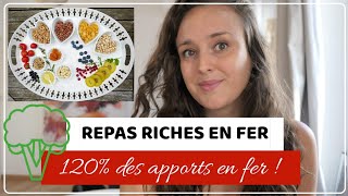 Une journée de repas RICHES EN FER  Recettes VEGAN [upl. by Tayib452]