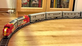 Long LEGO Santa Fe on a huge Train Layout [upl. by Zimmer]