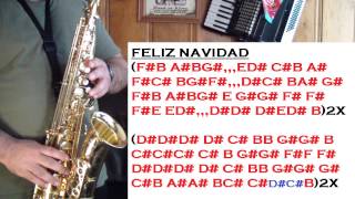 FELIZ NAVIDAD  TUTORIALES PARA EL SAX ALTO  SANTIAGO PACHECO [upl. by Popper374]