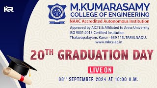 Live MKumarasamy College of Engineering Karur  20th Graduation Day  Livestream  08092024 [upl. by Todd]