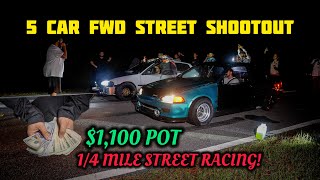 1100 FWD STREET RACING SHOOTOUT  NITROUS V6 MIRAGE ALL MOTOR K24 EG TURBO LSV EK  MORE  4K [upl. by Sanez185]