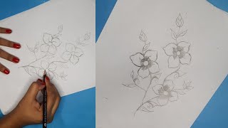 How to Draw Beautiful Flowers  Flower Outline Drawing with Circles  Simple Flower Drawing Tutorial [upl. by Methuselah]