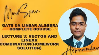 Gate Da 2025 Linear algebra3vector and Linear combinationhomework solutiongateda gate2025 [upl. by Sheff]