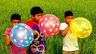 Outdoor fun with Flower Balloon and learn colors for kids by  kids 172 balloonpop rhymes [upl. by Nameerf920]