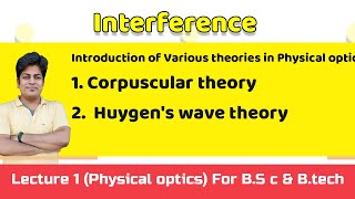 Various theories in Physical optics Corpuscular amp Huygens theory  Lecture 1 Physical optics [upl. by Barnabas]