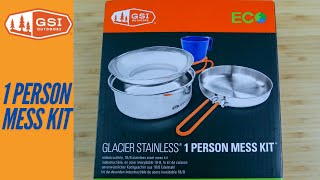 GSI Outdoors Glacier Stainless 1 Person Mess Kit [upl. by Akehsar]