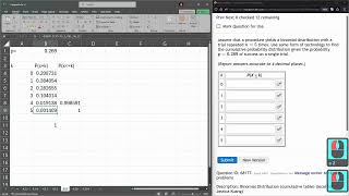 Stats 243  433  Binomial Probability Cumulative Distribution BINOMDIST Using Excel [upl. by Eerb]