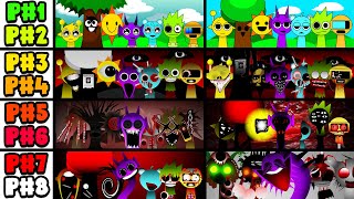 Mix Of All Phases in Incredibox Sprunki From Phase 1 to Phase 8 [upl. by Shell803]