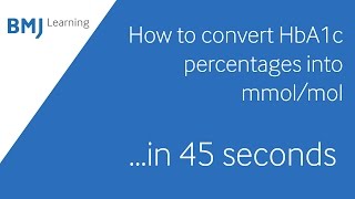 Convert HBa1c percentages to mmolmol in 45 seconds [upl. by Tahpos]