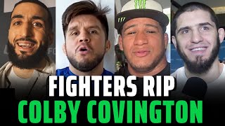 Fighters REACT to Leon Edwards beating Colby Covington UFC296 [upl. by Akemahc]