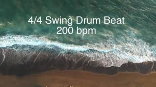 4 4 Swing Drum Beat 200 bpm [upl. by Mckinney]