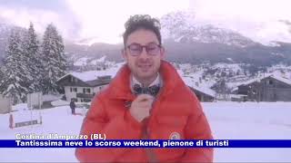 Cortina dAmpezzo BL Tantissima neve lo scorso weekend pienone di turisti 26022024 [upl. by Norrie537]