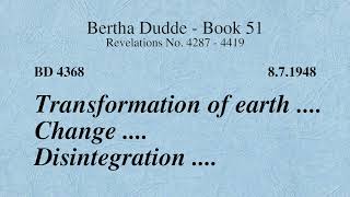 BD 4368  TRANSFORMATION OF EARTH  CHANGE  DISINTEGRATION [upl. by Airrehs]