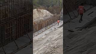 Retaining wall work civilengineering construction shorts [upl. by Anailli8]