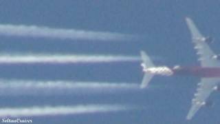 Etihad Airways Airbus A340 F1 livery Contrails over Berlin 04102011 [upl. by Henebry]