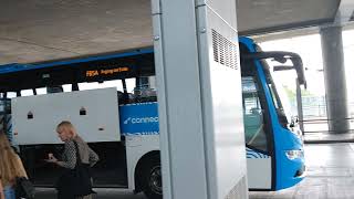 Oslo Gardermoen Airport Norway People Wait For Public Bus Outside [upl. by Ethbinium957]