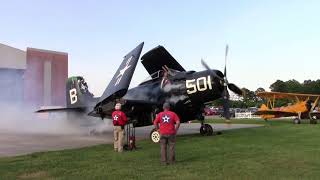 AD4 Skyraider Engine Start [upl. by Ahsiened441]