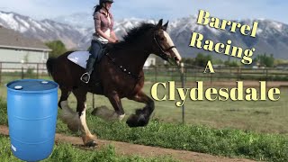 Barrel Racing a Clydesdale [upl. by Powel]