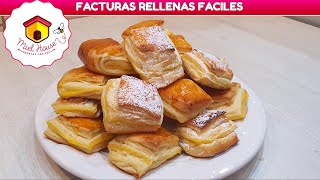 Facturas muy fáciles y económicas cuadraditos rellenos de crema [upl. by Akehs590]