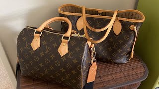 Louis Vuitton Speedy b 25 v the Neverfull pm comparison and review [upl. by Eseerehc792]