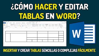 Hacer TABLAS en WORD ✏️ Cómo Insertar y Editar una Tabla o Cuadros 💼 [upl. by Shanly225]