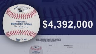 Shohei Ohtanis 5050 home run ball sells for 439 million [upl. by Eicnan]