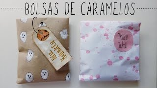 🎃TUTORIAL COMO HACER UNA BOLSA DE PAPEL Terrorífica PARA HALLOWEEN CON UN FOLIO BLANCO🎃 [upl. by Alhan]