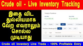 Today Profit Rs22500  Crude oil inventory Report Analysis  Live Trade  Opitons [upl. by Rumit]