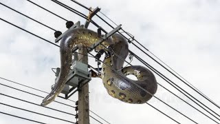 COBRA MONSTRUOSA LEVA CHOQUE MORTAL EM UM POSTE ELÉTRICO [upl. by Sal]