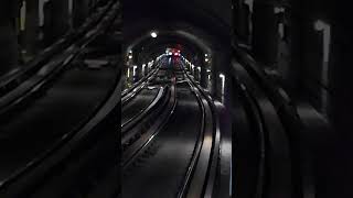 Montreal Métro three AZUR metro trains visible at once from Bonaventue metro station 🚇 [upl. by Dunlavy]