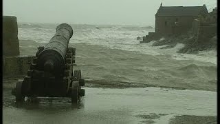 Weather event as rain and seas lash Cornwall [upl. by Nyltiak]