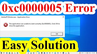 0xc0000005 Fix  How to fix Error The application was unable to start correctly Windows 10  8  7 [upl. by Damien]